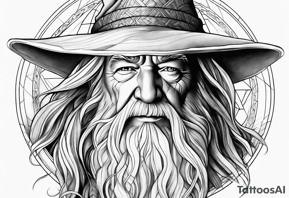 Realistic Gandalf tattoo idea