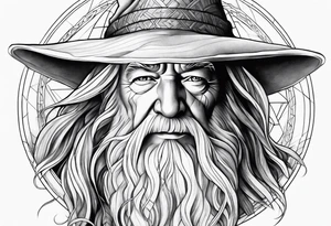 Realistic Gandalf tattoo idea