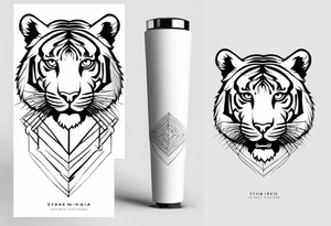 Memorial piece including a tiger on forearm. Very minimalist design.
Make a place for lettering on top and bottom tattoo idea