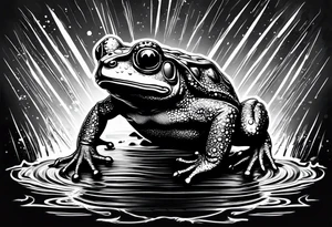 A toad in a thunderstorm tattoo idea