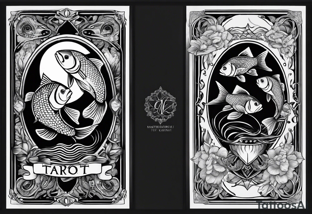 tarot card with 2 fish tattoo idea