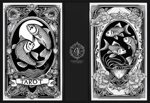 tarot card with 2 fish tattoo idea