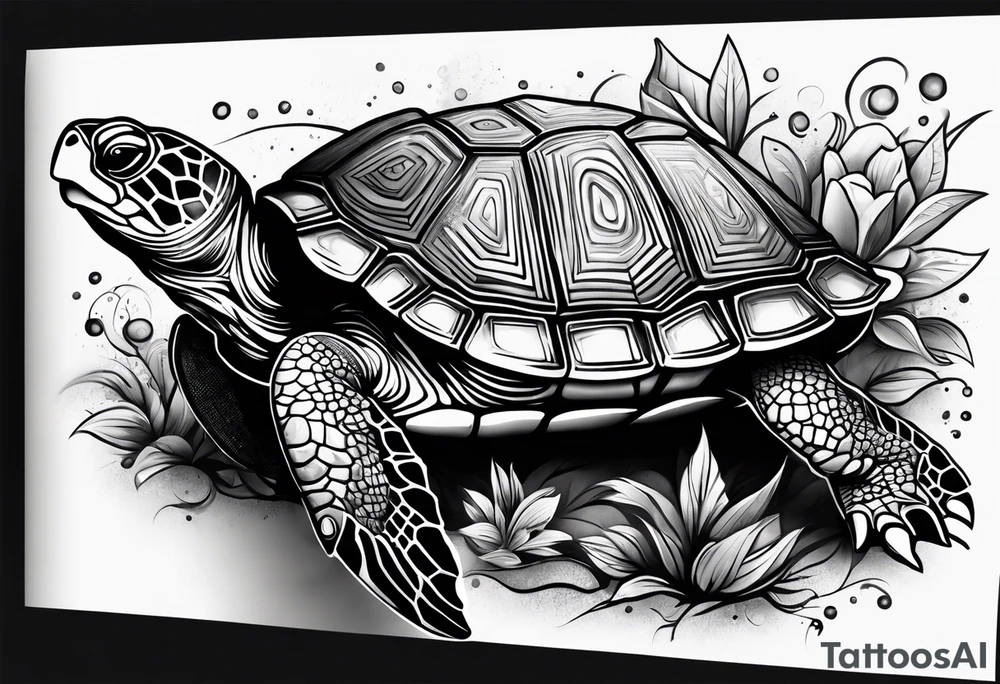 Turtle on top of arm tattoo idea
