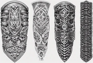 Arm sleeve chainmail armor tattoo idea