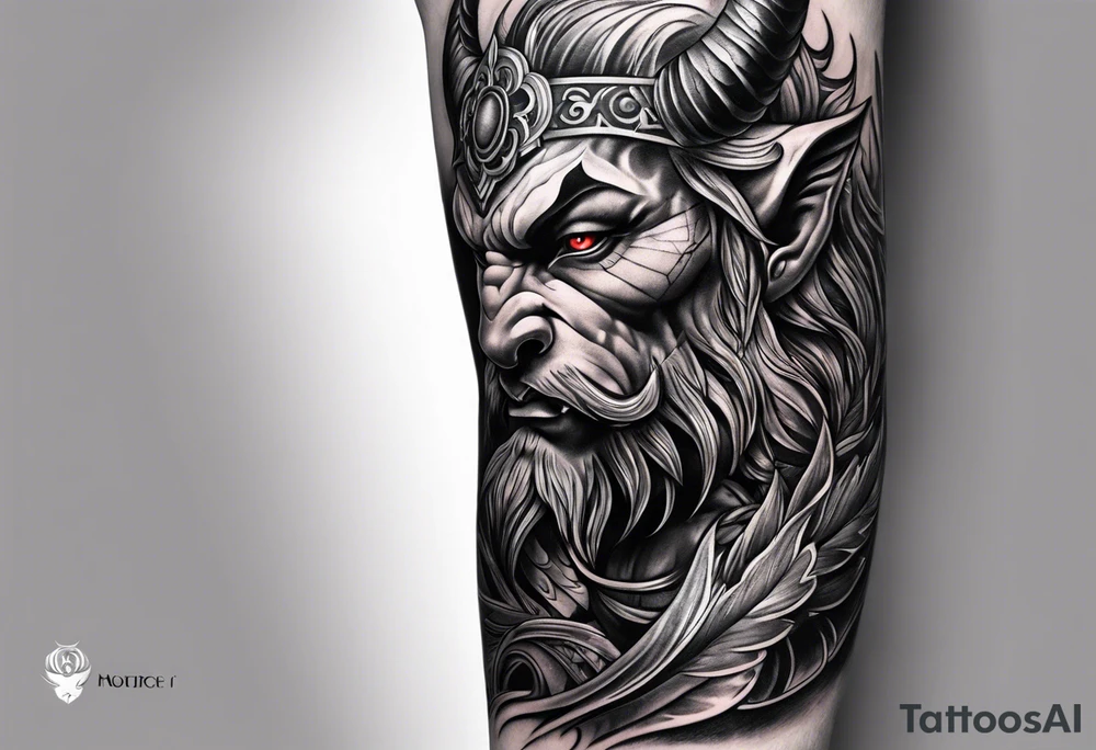Demon forearm tattoo idea