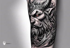 Demon forearm tattoo idea