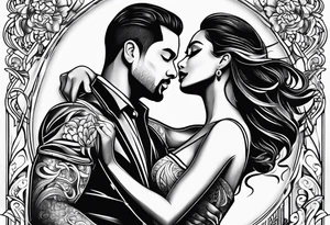 Dancing salsa bachata couple tattoo idea