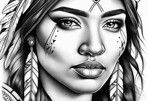 Native American woman tattoo idea