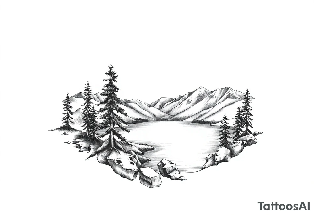 Lake Tahoe vertical image tattoo idea