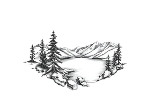 Lake Tahoe vertical image tattoo idea