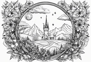 literary tattoo with the little prince, divergent, the hunger games and harry potter tattoo idea