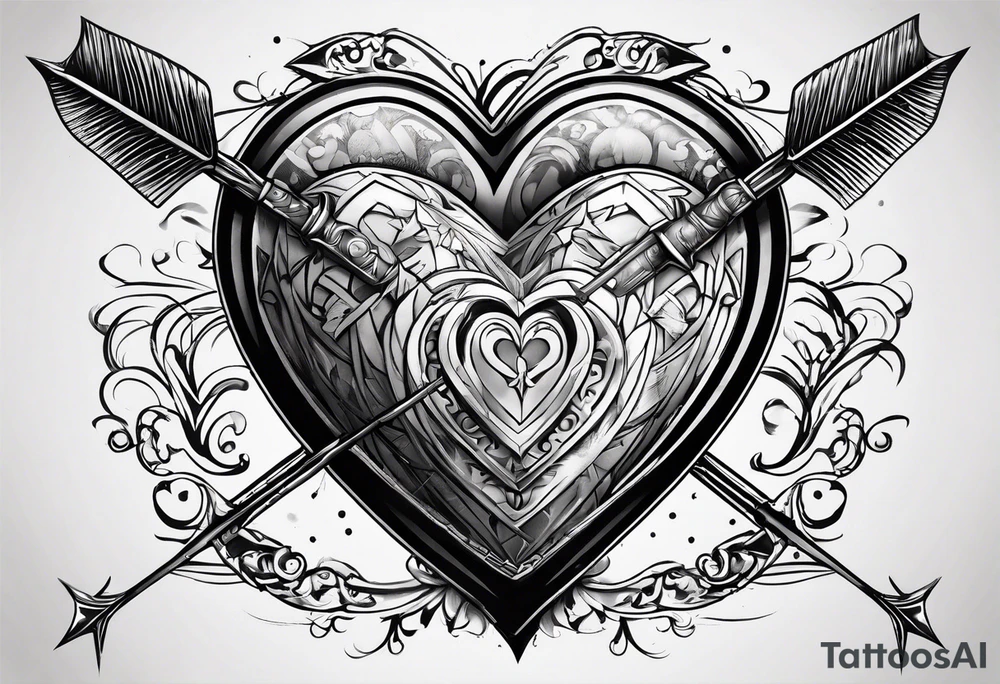 Heart with an arrow through it tattoo idea
