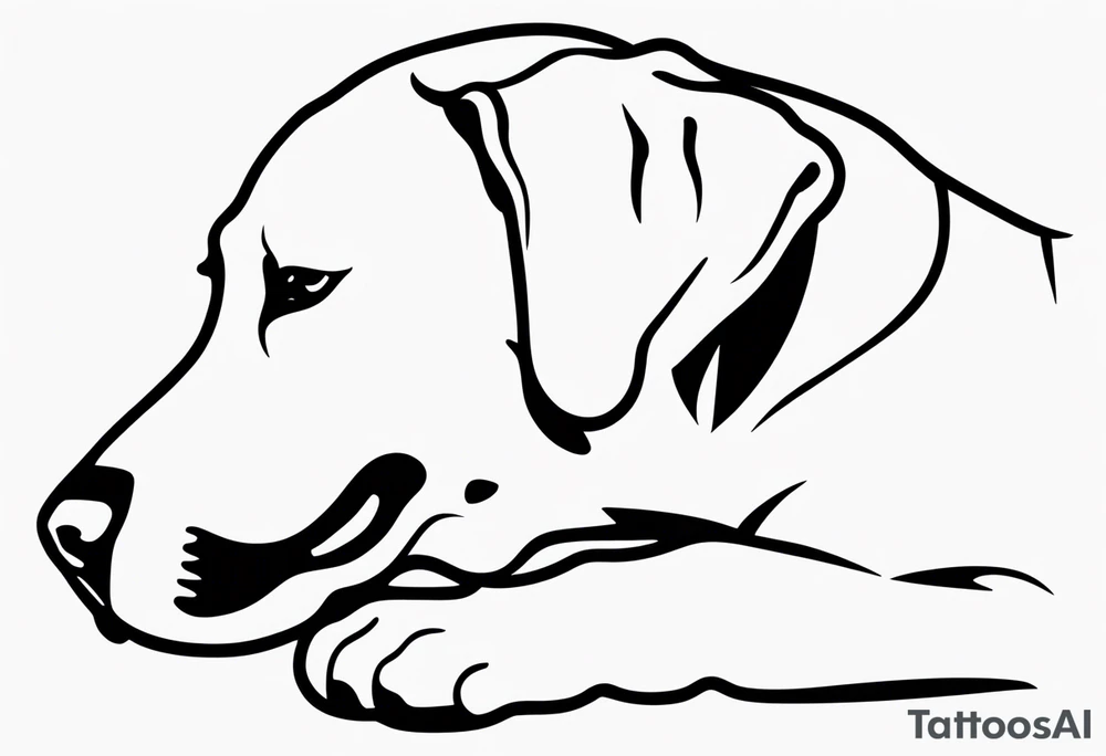 labrador, picasso, minimalist tattoo idea