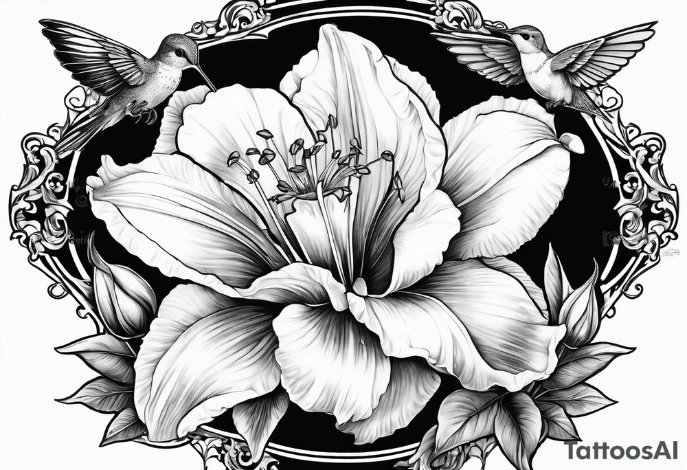 crying broken angel add rose, lily daffodil, daisy, carnation narcissus around add hummingbird tattoo idea