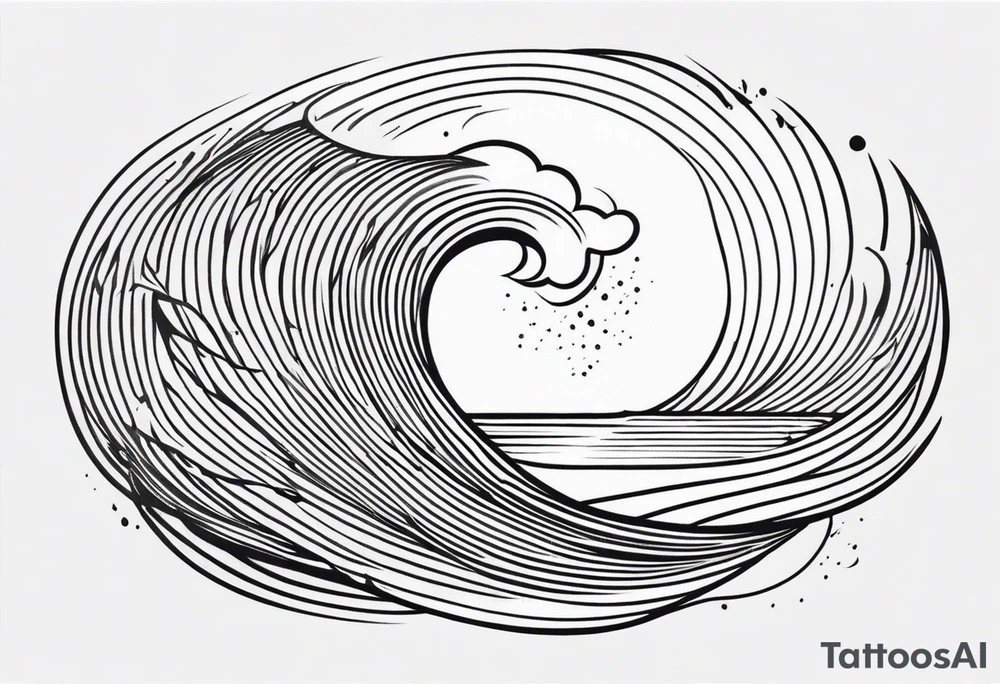 background wind or water with curved lines tattoo idea