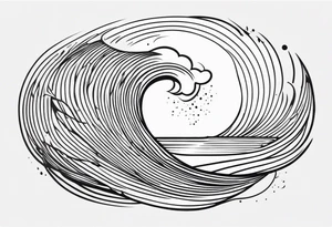 background wind or water with curved lines tattoo idea