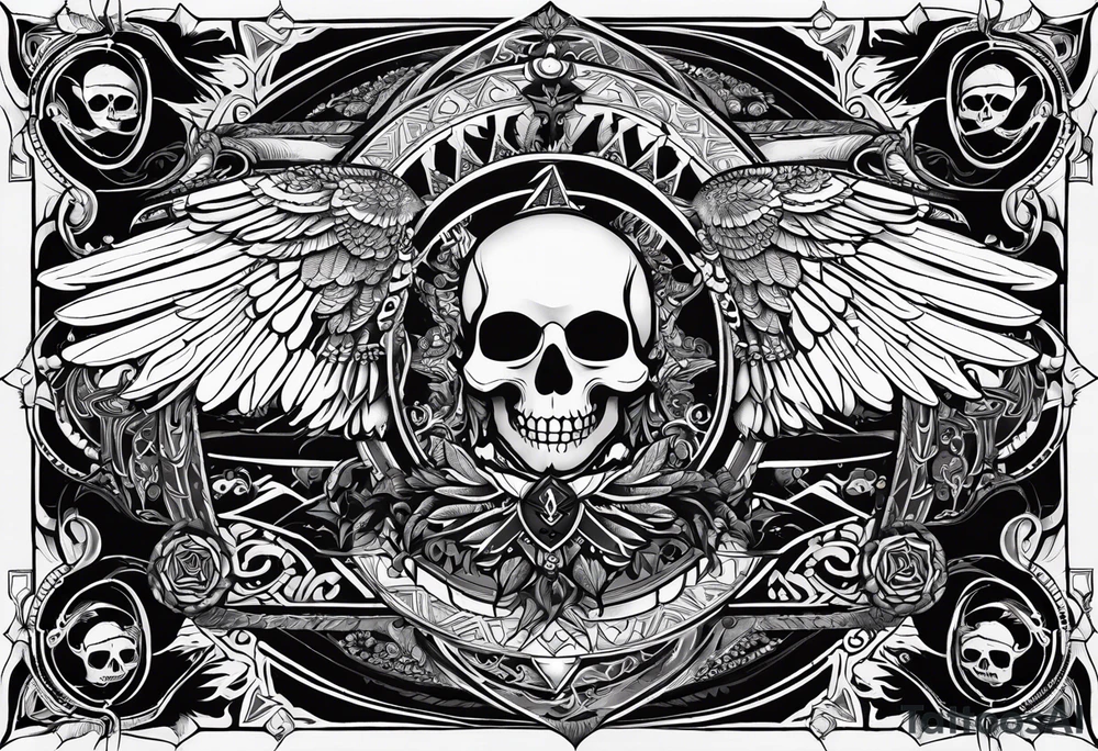 black kali, goddess pirate, alien, angel, pachamama, valkrye, warrior, flying, skull, lotus azul, wing, eagle, zenza resonance, stars, 5D, anahata chakra, death tattoo idea