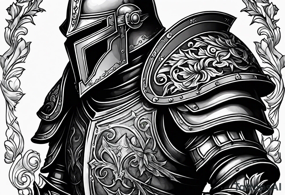 knight with heavy armor tattoo idea