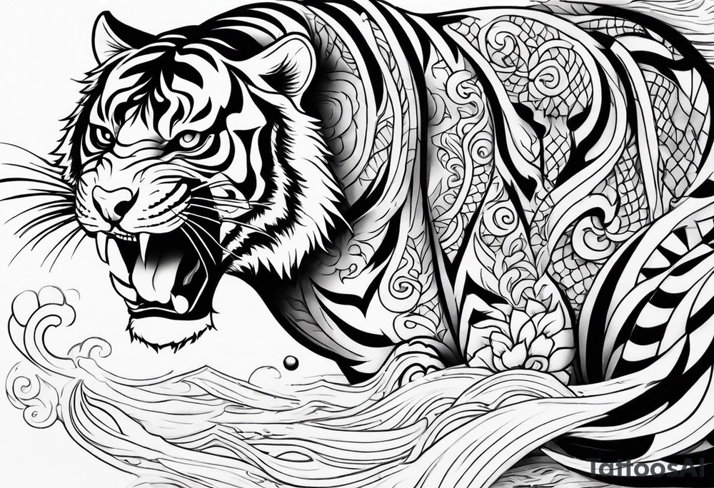 thai tiger tattoo idea