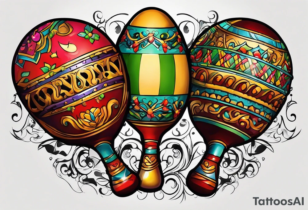 Swinging maracas with rum tattoo idea
