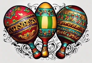 Swinging maracas with rum tattoo idea