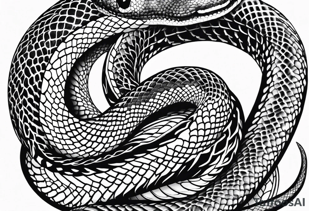 snake fast slithering from above simple tattoo idea