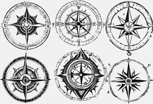 skyrim style compass tattoo idea