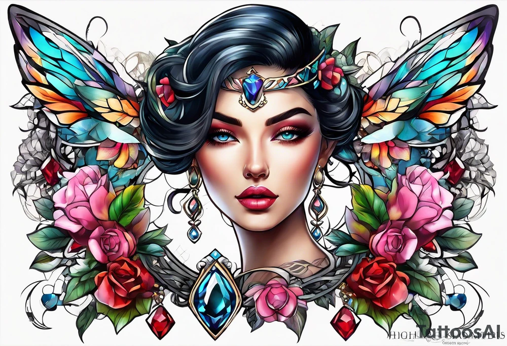 gemstone design tattoo idea
