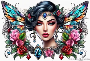 gemstone design tattoo idea