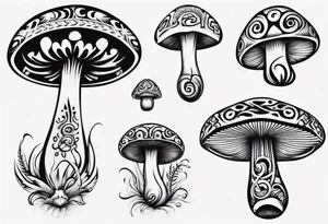 mushroom, maori tattoo idea