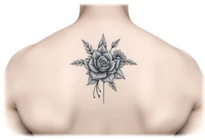 Make something similar to this. It should be a small, unique floral design. Use soft shading. tattoo idea