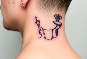 Russian Orthodox Priest in a fully detailed gold vestment swinging a censer with smoke curling upward tattoo idea