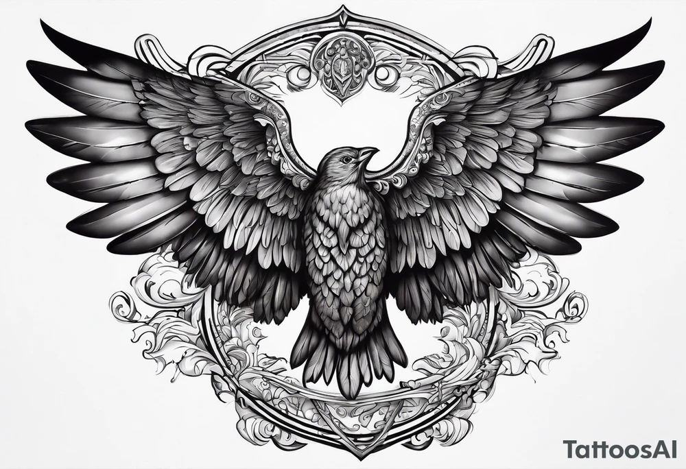 The word Glenn with wings at the side tattoo idea