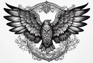 The word Glenn with wings at the side tattoo idea