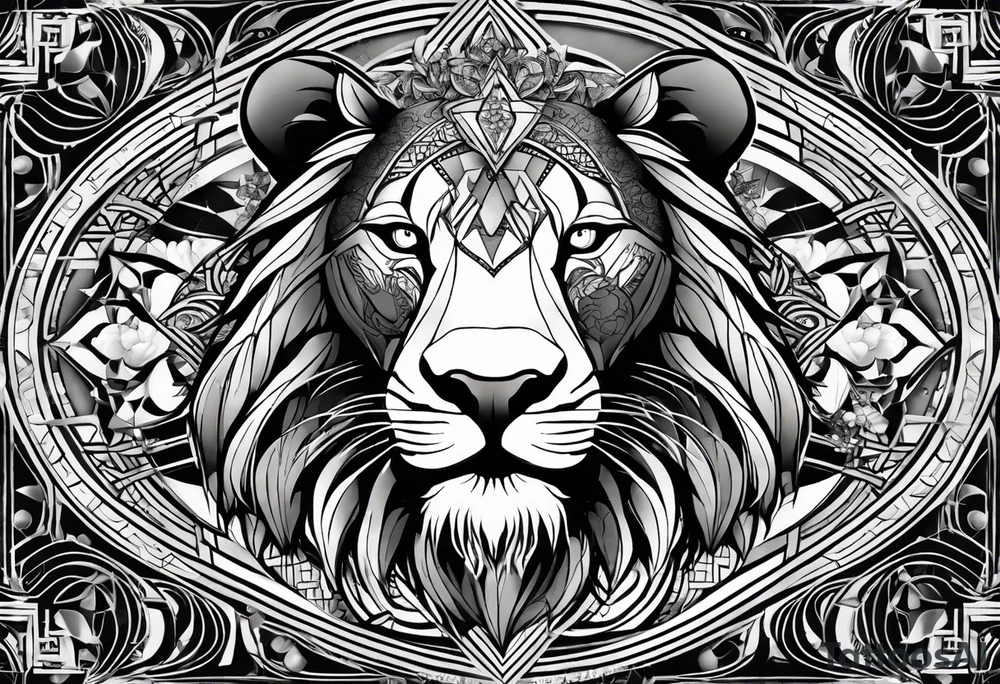 Very asymmetrical, +geometric pattern, with realistic full moon, with hippo face superimposed with lion head,+tribal, +geometric, +inkart , +blackwork, +grey scale, + sketch
with wintersweet flower bud, +inkart touch, +for men, detailed , combined favourite , tattoo idea