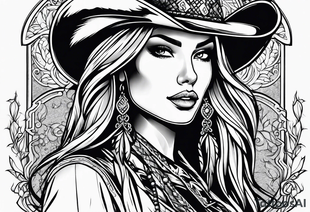 Sexy cowgirl tattoo idea