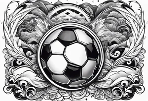 soccer and ocean combination tattoo idea