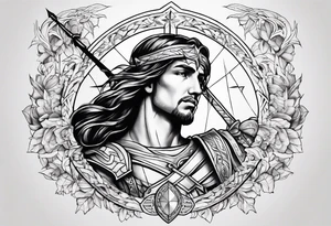 sagittarius, faith, strong, warrior, god, jesus, christ tattoo idea