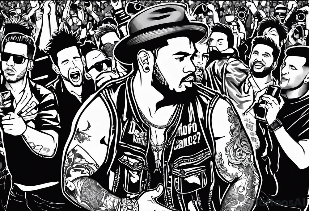 Cool front page newspaper tattoo about dj crushing the dance floor. Include best Raleigh NC DJ from Long Island. Unique hand tattoo design tattoo idea