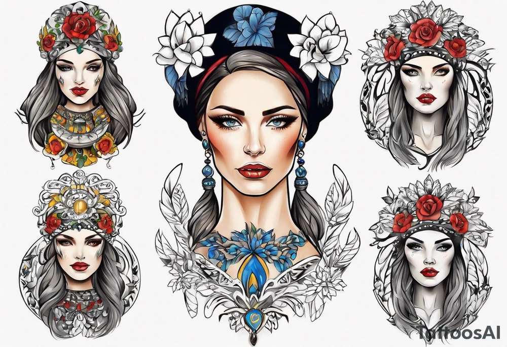 Beautiful Ukrainian Woman Forward tattoo idea