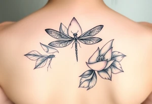 Lotus with dragonfly tattoo idea