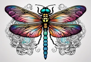 Barcode with dragonfly above tattoo idea