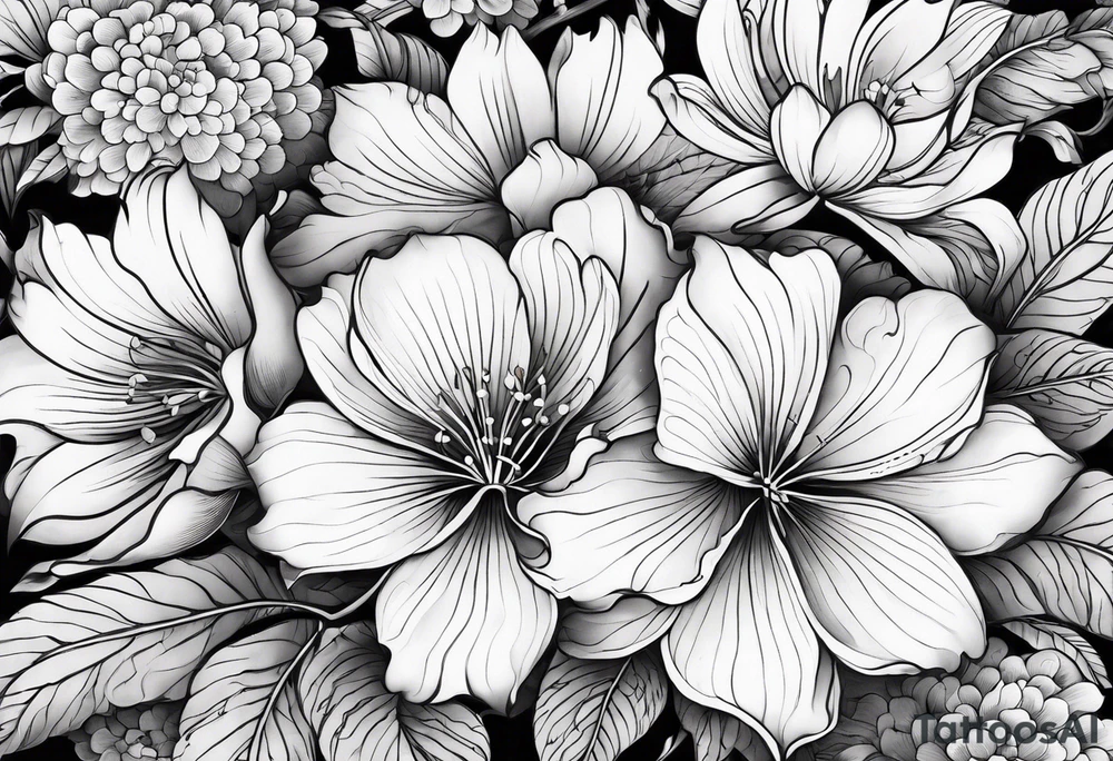 half sleeve japanese floral tattoo idea