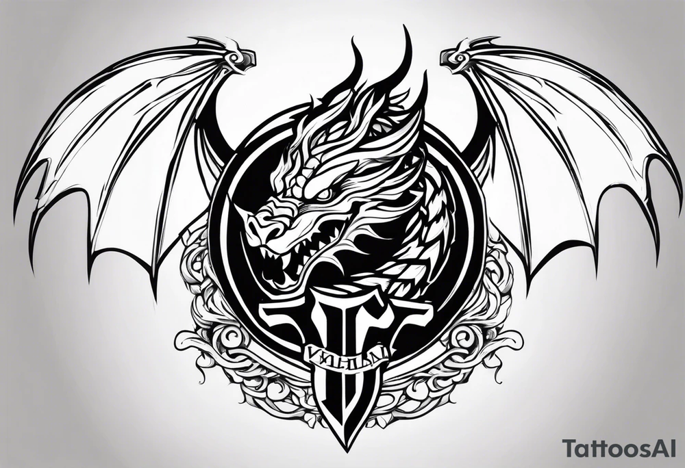 Valhalla sword shield dragon tattoo idea