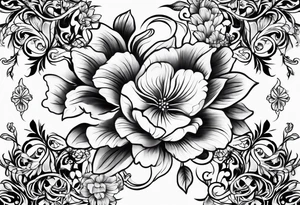 Floral table runner tattoo idea