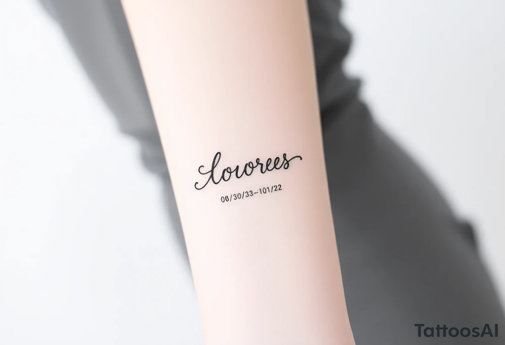 Memorial tattoo
Dolores 08/30/33-01/30-22 tattoo idea