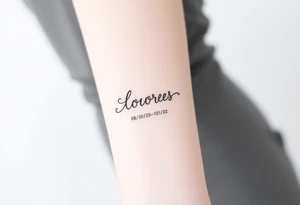 Memorial tattoo
Dolores 08/30/33-01/30-22 tattoo idea