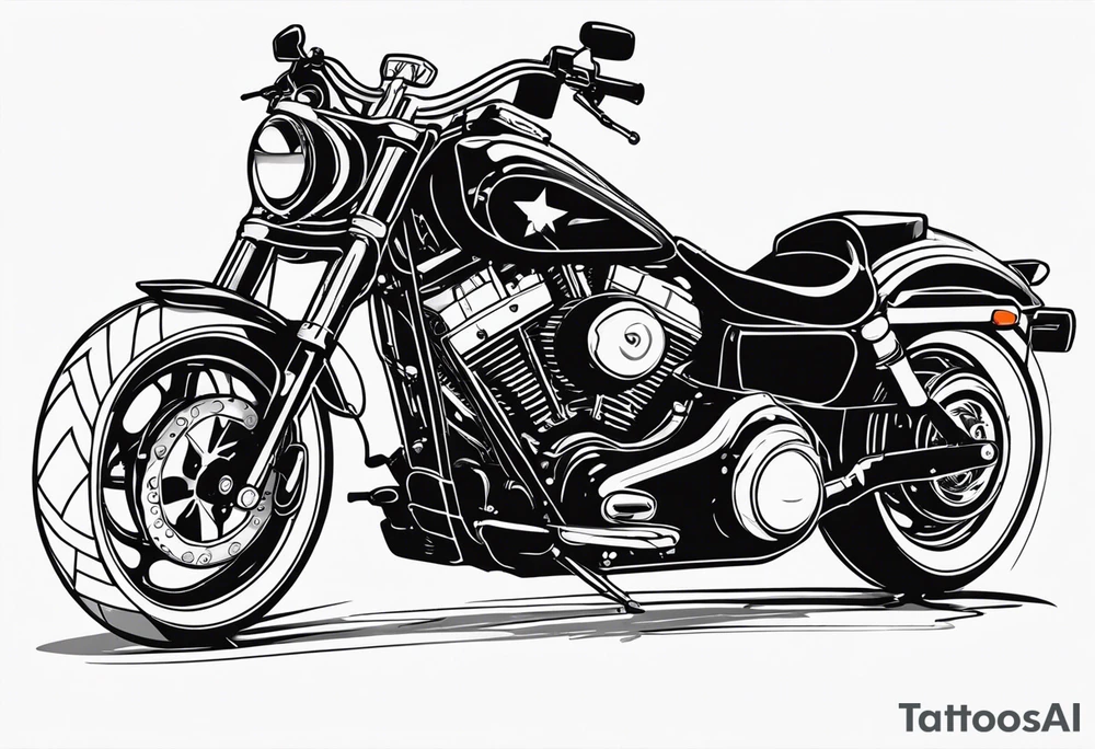 Harley with apehangers tattoo idea