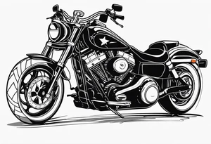 Harley with apehangers tattoo idea