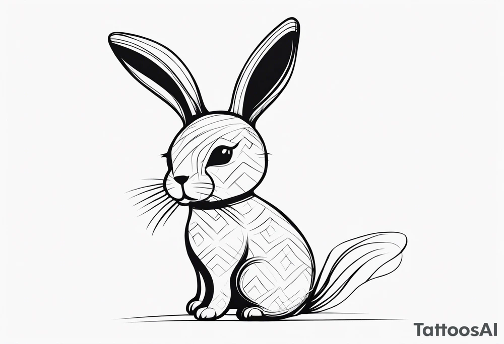 one legged toy bunny in a dress tattoo idea